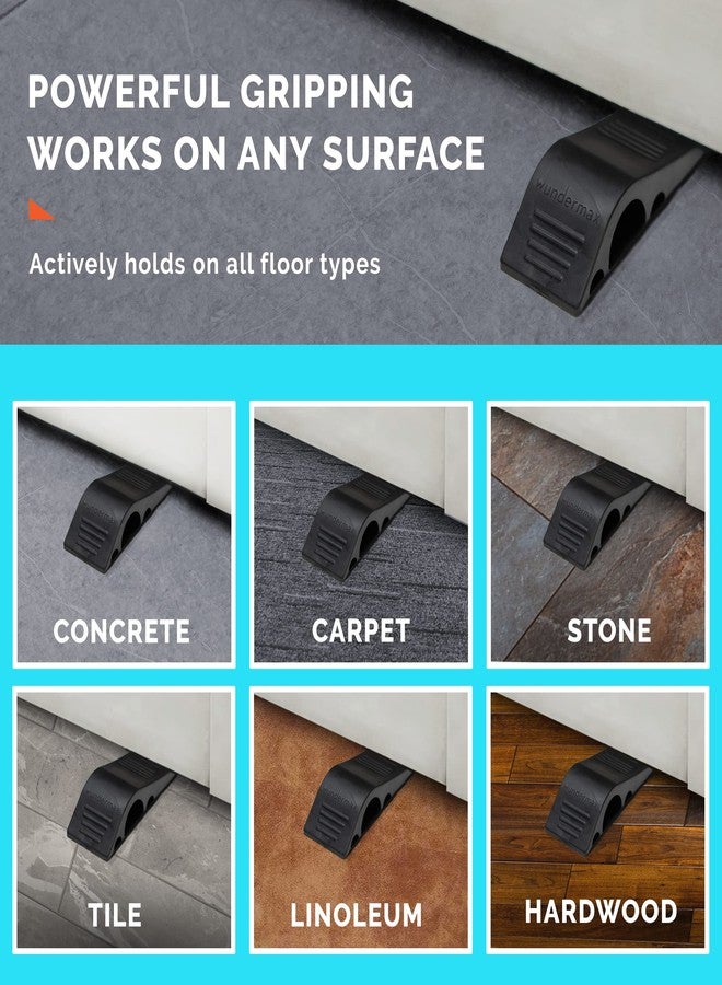 Wundermax 6 Pack, Gray : Wundermax Decorative Door Stopper with Free Bonus Holders, Door Stop Works on All Floor Surfaces, Premium Rubber Door Stops, The Original (6, Gray) - Image 2